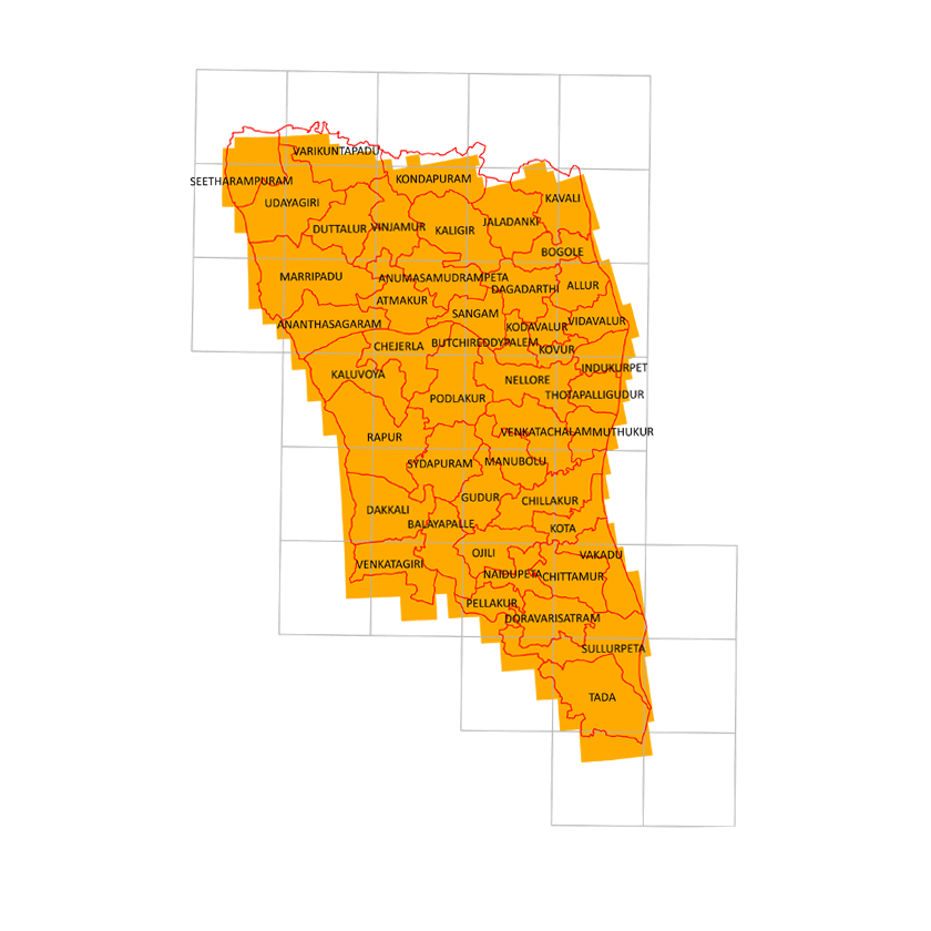 Storm surge inundation map for cyclone with wind speed 